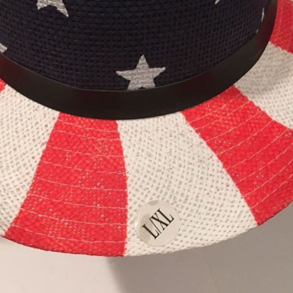 NEW USA Flag Stars Cowboy Hat by Westend Paper/Polyester Size L/XL - Picture 3 of 7